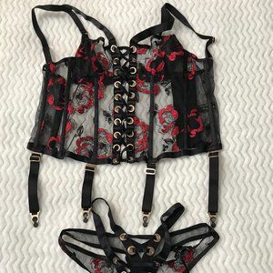Honey Birdette Freyah Bustier and Panties
